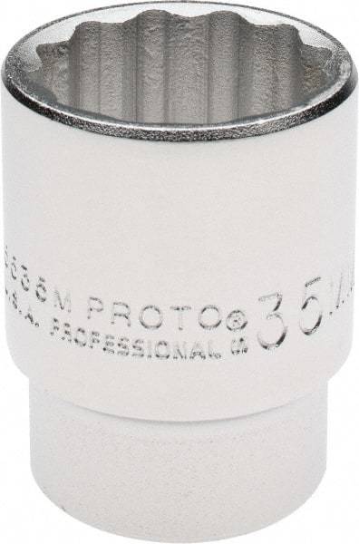 Proto - 3/4" Drive, Standard Hand Socket - 12 Points, 2-1/4" OAL, Chrome Finish - Americas Industrial Supply