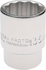 Proto - 3/4" Drive, Standard Hand Socket - 12 Points, 2-1/4" OAL, Chrome Finish - Americas Industrial Supply