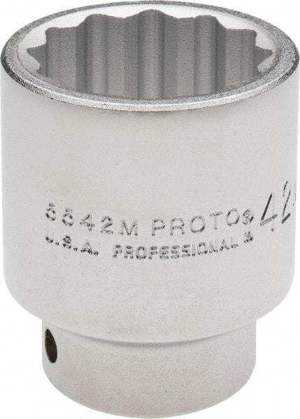 Proto - 3/4" Drive, Standard Hand Socket - 12 Points, 2-11/16" OAL, Chrome Finish - Americas Industrial Supply