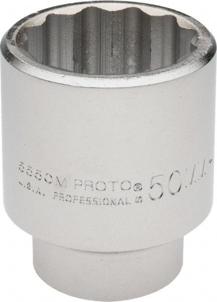 Proto - 3/4" Drive, Standard Hand Socket - 12 Points, 3-5/32" OAL, Chrome Finish - Americas Industrial Supply