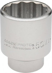 Proto - 3/4" Drive, Standard Hand Socket - 12 Points, 3-5/32" OAL, Chrome Finish - Americas Industrial Supply