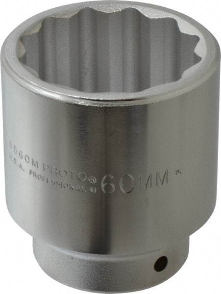 Proto - 3/4" Drive, Standard Hand Socket - 12 Points, 3-21/32" OAL, Chrome Finish - Americas Industrial Supply