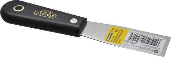 Stanley - 1-1/4" Wide Steel Putty Knife - Flexible, Nylon Handle, 7-1/2" OAL - Americas Industrial Supply