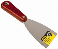 Stanley - Stiff Steel 1-Edge Scraper - 3" Blade Width x 3-5/8" Blade Length, 3-7/8" Long Hardwood Handle - Americas Industrial Supply