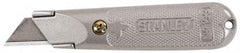 Stanley - Fixed Utility Knife - Aluminum Handle, 3 Blades Included - Americas Industrial Supply