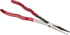 Proto - 11-9/16" OAL, 2-13/16" Jaw Length x 23/32" Jaw Width, Long Nose Chain Nose Pliers - Smooth Jaw, Needle Nose Head, Plastisol Handles - Americas Industrial Supply