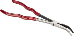 Proto - 11-3/8" OAL, 2-9/16" Jaw Length x 23/32" Jaw Width, Long Nose Bent Nose Pliers - Smooth Jaw, Plastisol Handles - Americas Industrial Supply