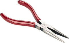 Proto - 6-5/8" OAL, 1-7/8" Jaw Length x 11/16" Jaw Width, Long Nose Chain Nose Pliers - Serrated Jaw, Standard Head, Plastisol Handles - Americas Industrial Supply