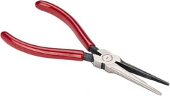 Proto - 6-1/16" OAL, 2-1/8" Jaw Length x 11/16" Jaw Width, Long Nose Needle Nose Pliers - Serrated Jaw, Long Thin Head, Plastisol Handles - Americas Industrial Supply