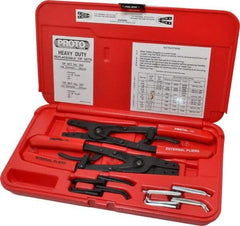 Proto - 18 Piece, Retaining Ring Pliers Set - 9-1/2" OAL - Americas Industrial Supply