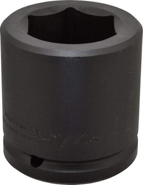 Proto - 1-1/2" Drive 2-1/4" Standard Impact Socket - 6 Points, 3-3/4" OAL - Americas Industrial Supply