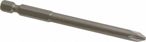 Irwin - #2 Phillips Screwdriver Bit - 1/4" Hex Drive, 3-1/2" OAL - Americas Industrial Supply