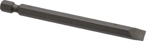 Irwin - 1/4" Slotted Screwdriver Bit - 1/4" Hex Drive, 3-1/2" OAL - Americas Industrial Supply