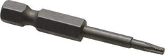 Irwin - T8 Torx Bit - 1/4" Hex Drive, 1-15/16" OAL - Americas Industrial Supply