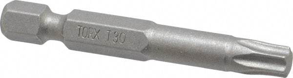 Irwin - T30 Torx Bit - 1/4" Hex Drive, 1-15/16" OAL - Americas Industrial Supply