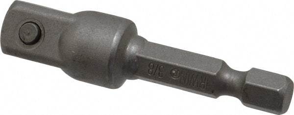 Irwin - 3/8" Square Size Hex to Square Adapter - 1/4" Hex Drive, 2" OAL - Americas Industrial Supply