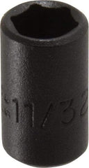 Proto - 1/4" Drive 11/32" Standard Impact Socket - 6 Points, 7/8" OAL - Americas Industrial Supply