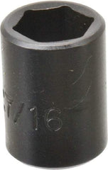 Proto - 1/4" Drive 7/16" Standard Impact Socket - 6 Points, 7/8" OAL - Americas Industrial Supply