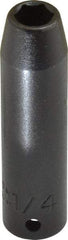 Proto - 1/4" Drive 1/4" Deep Impact Socket - 6 Points, 2" OAL - Americas Industrial Supply