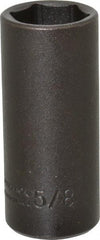 Proto - 1/4" Drive 5/8" Deep Impact Socket - 6 Points, 2" OAL - Americas Industrial Supply