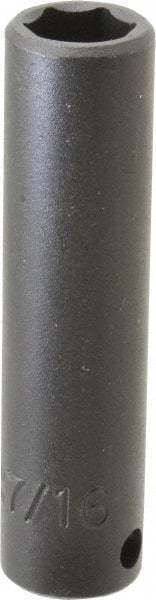 Proto - 3/8" Drive 7/16" Deep Impact Socket - 6 Points, 2-3/4" OAL - Americas Industrial Supply