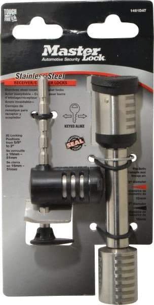 Master Lock - Keyed Different Barbell Receiver Padlock - Stainless Steel - Americas Industrial Supply