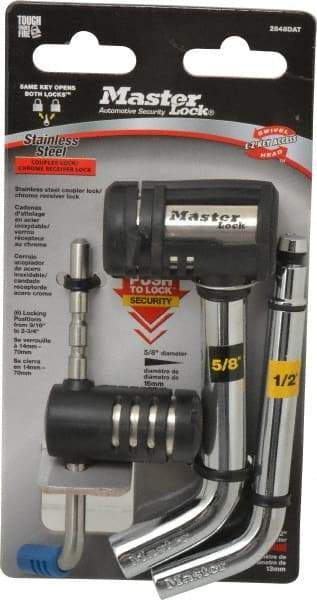 Master Lock - Keyed Different Bent Pin Receiver Padlock - Stainless Steel - Americas Industrial Supply
