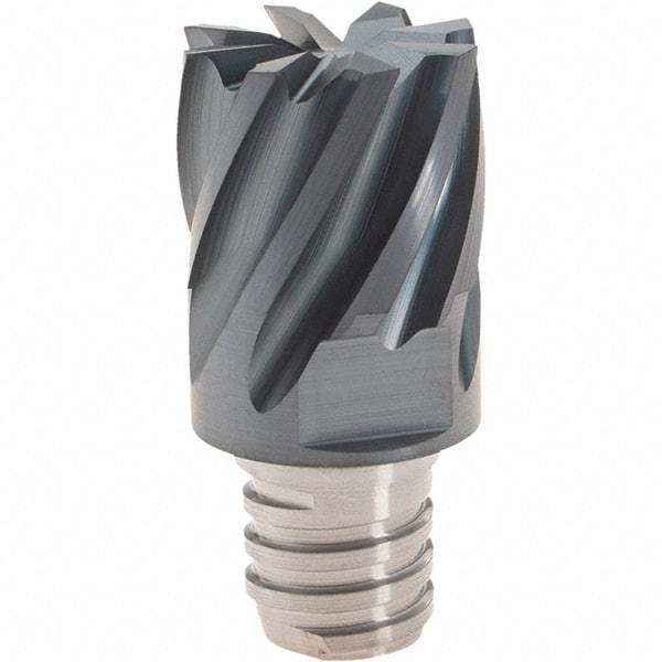 Iscar - MM EC Grade IC908 Carbide End Milling Tip Insert - TiAlN Finish, 8 Flutes, 5/8" Cutting Diam, 0.47" Depth of Cut, 0.81" Extension, 30° Helix - Americas Industrial Supply