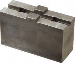 Atlas Workholding - Tongue & Groove Attachment, Square Soft Lathe Chuck Jaw - Steel, 1-3/4" Btw Mount Hole Ctrs, 3-5/16" Long x 1-1/4" Wide x 1.87" High, 0.31" Groove - Americas Industrial Supply