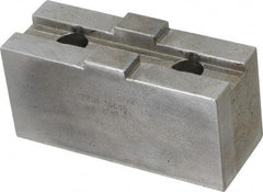 Atlas Workholding - Tongue & Groove Attachment, Square Soft Lathe Chuck Jaw - Steel, 2.12" Btw Mount Hole Ctrs, 3-15/16" Long x 1-1/2" Wide x 1.87" High, 1/2" Groove - Americas Industrial Supply
