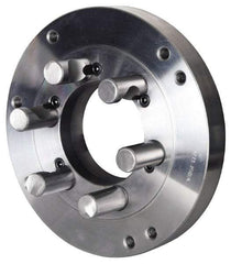 Pratt Burnerd America - Adapter Back Plate for 8" Diam Self Centering Lathe Chucks - D1-4 Mount, 2-1/4" Through Hole Diam, Steel - Americas Industrial Supply