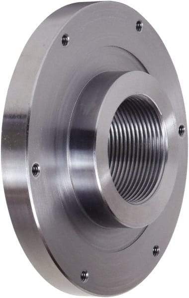 Pratt Burnerd America - Adapter Back Plate for 6" Diam Self Centering Lathe Chucks - 1-1/2 - 8 Mount, 1.81" Through Hole Diam, Steel - Americas Industrial Supply