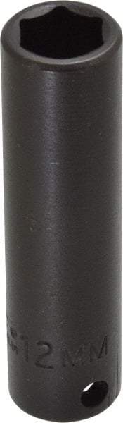 Proto - 3/8" Drive 12mm Deep Impact Socket - 6 Points, 2-47/64" OAL - Americas Industrial Supply