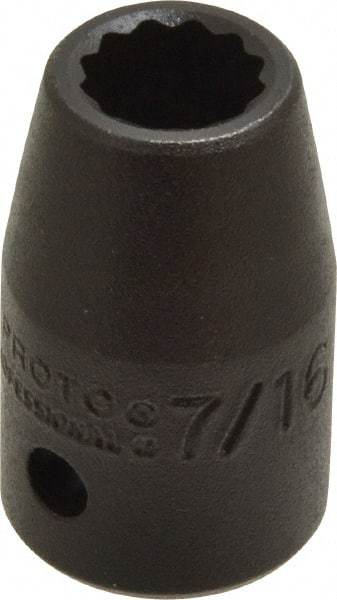 Proto - 1/2" Drive 7/16" Standard Impact Socket - 12 Points, 1-1/2" OAL - Americas Industrial Supply