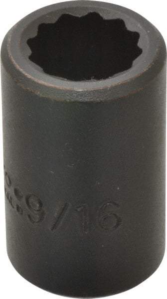 Proto - 1/2" Drive 9/16" Standard Impact Socket - 12 Points, 1-1/2" OAL - Americas Industrial Supply
