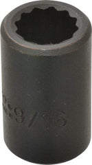 Proto - 1/2" Drive 9/16" Standard Impact Socket - 12 Points, 1-1/2" OAL - Americas Industrial Supply