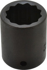 Proto - 1/2" Drive 1" Standard Impact Socket - 12 Points, 1-3/4" OAL - Americas Industrial Supply