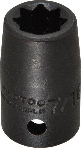Proto - 1/2" Drive 7/16" Standard Impact Socket - 8 Points, 1-1/2" OAL - Americas Industrial Supply