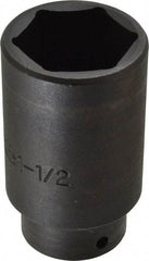 Proto - 1/2" Drive 1-1/2" Deep Impact Socket - 6 Points, 3-1/2" OAL - Americas Industrial Supply
