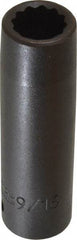 Proto - 1/2" Drive 9/16" Deep Impact Socket - 12 Points, 3-1/4" OAL - Americas Industrial Supply