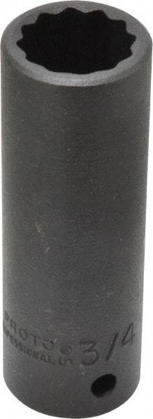Proto - 1/2" Drive 3/4" Deep Impact Socket - 12 Points, 3-1/4" OAL - Americas Industrial Supply
