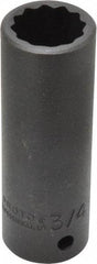 Proto - 1/2" Drive 3/4" Deep Impact Socket - 12 Points, 3-1/4" OAL - Americas Industrial Supply