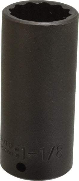 Proto - 1/2" Drive 1-1/8" Deep Impact Socket - 12 Points, 3-1/2" OAL - Americas Industrial Supply
