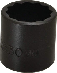 Proto - 1/2" Drive 30mm Standard Impact Socket - 12 Points, 2" OAL - Americas Industrial Supply
