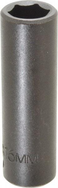 Proto - 1/2" Drive 16mm Deep Impact Socket - 6 Points, 3-1/4" OAL - Americas Industrial Supply