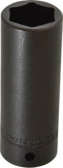 Proto - 1/2" Drive 23mm Deep Impact Socket - 6 Points, 3-1/2" OAL - Americas Industrial Supply