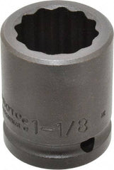 Proto - 3/4" Drive 1-1/8" Standard Impact Socket - 12 Points, 2-3/16" OAL - Americas Industrial Supply