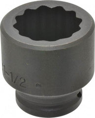 Proto - 3/4" Drive 1-1/2" Standard Impact Socket - 12 Points, 2-3/8" OAL - Americas Industrial Supply