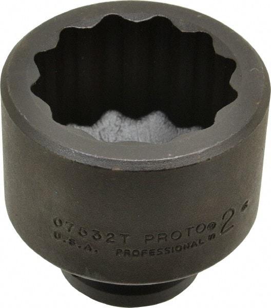 Proto - 3/4" Drive 2" Standard Impact Socket - 12 Points, 2-13/16" OAL - Americas Industrial Supply