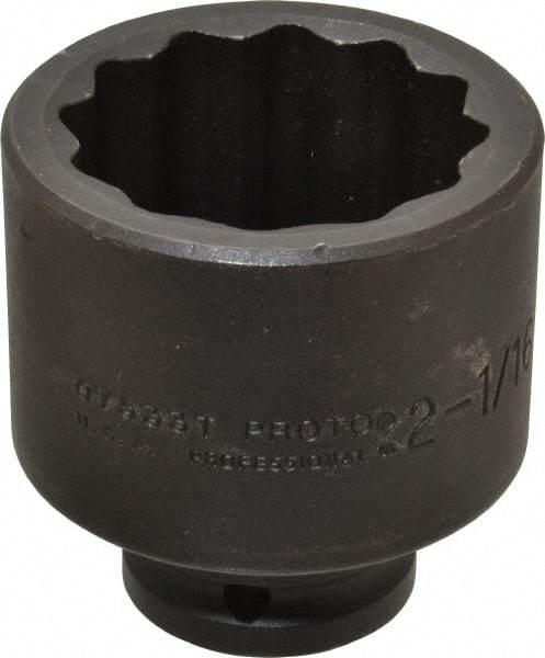 Proto - 3/4" Drive 2-1/16" Standard Impact Socket - 12 Points, 3-3/32" OAL - Americas Industrial Supply